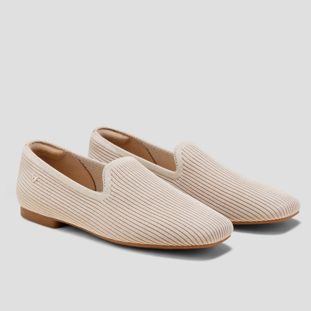 VIVAIA NWOB Women's Samantha Square-Toe Loafers In Almond Size 39.5